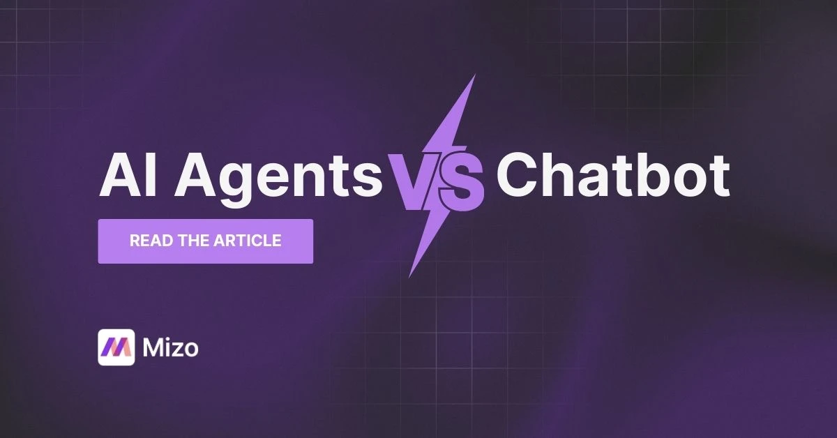 Featured image for "AI Agents vs Chatbots: Understanding the Difference for MSP Service Desks" - MSP technology and AI agent automation insights from Mizo platform experts