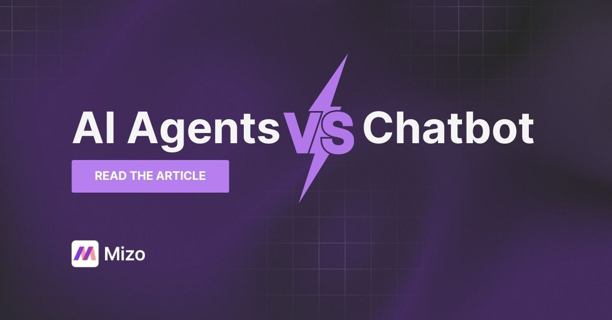 Featured image for "AI Agents vs Chatbots: Understanding the Difference for MSP Service Desks" - MSP automation and AI agent insights from Mizo service desk experts