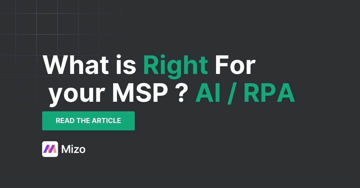Featured image for "Cognitive AI vs Rules-Based Automation: Which is Right for Your MSP?" - MSP technology and AI agent automation insights from Mizo platform experts