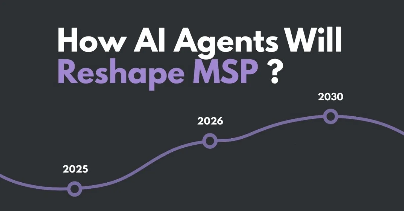 Featured image for "Future Outlook: How AI Agents Will Reshape MSP Services by 2026" - MSP automation and AI agent insights from Mizo service desk experts