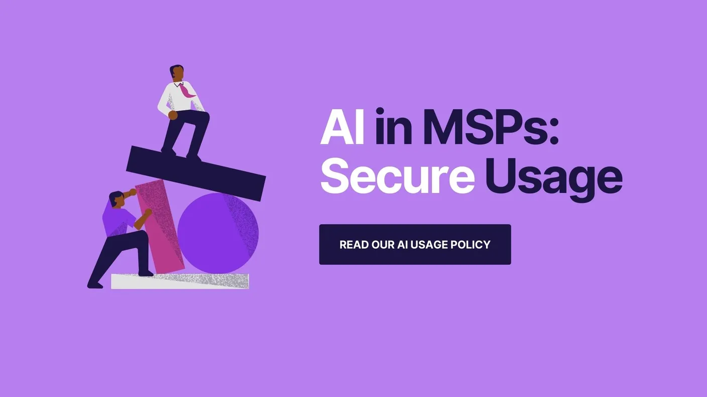 Featured image for "How to Develop an Effective AI Usage Policy for Your MSP" - MSP technology and AI agent automation insights from Mizo platform experts